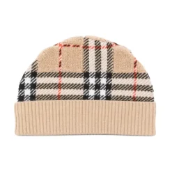Wełniana Czapka Beanie w Kratę