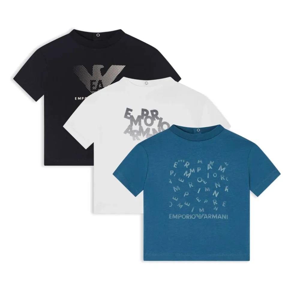 Zestaw 3 T-shirtów z dżerseju z nadrukiem logo