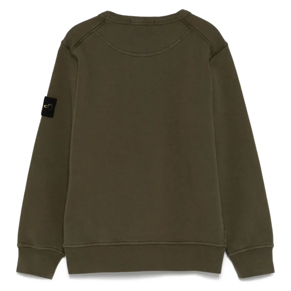 Zielona bluza Stone Island Crewneck z naszywką