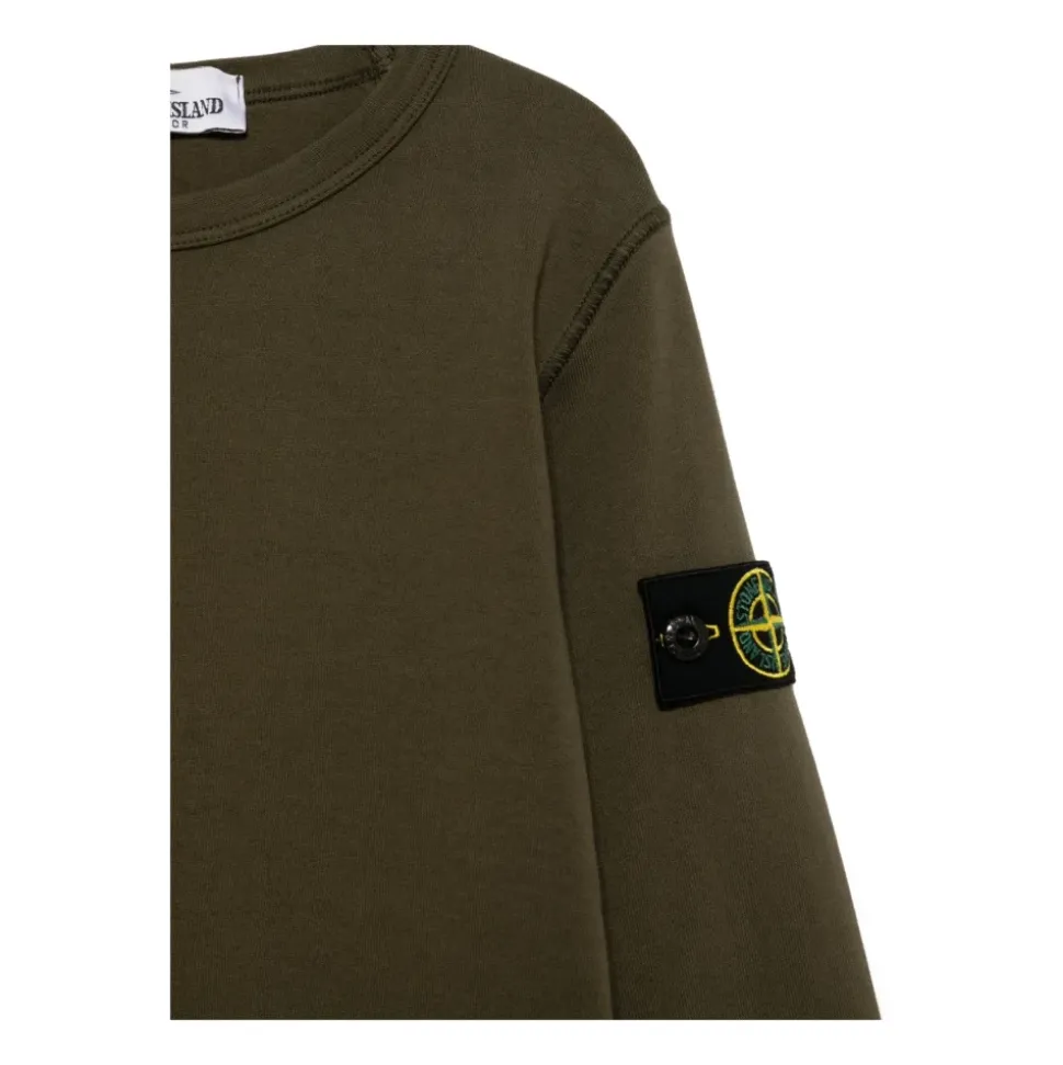Zielona bluza Stone Island Crewneck z naszywką