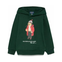 Zielony Las Niedźwiedź Bluza z Kapturem