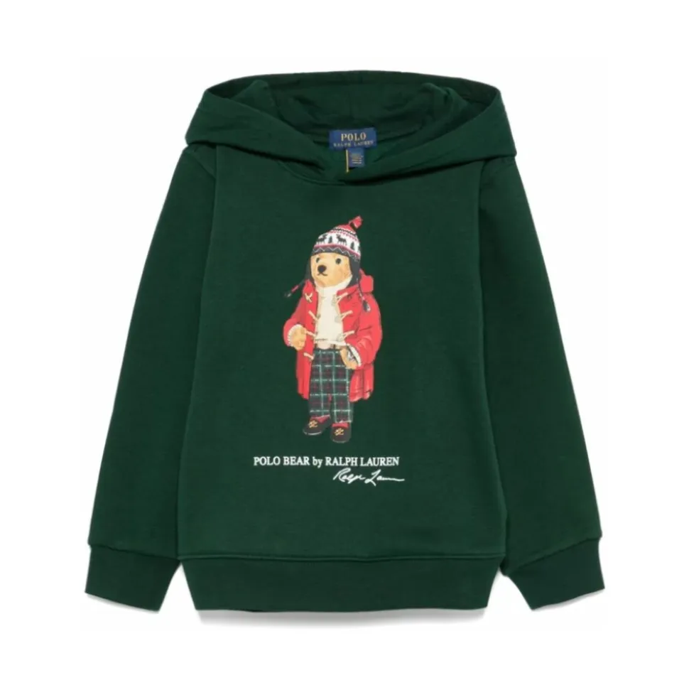 Zielony Las Niedźwiedź Bluza z Kapturem
